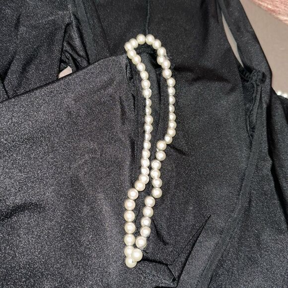 New Khanums Knur Pearl Trim Mini Dress in Black XS Revolve - Picture 15 of 16